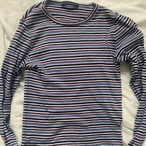 Brandy Melville long sleeve ribbed striped shirt